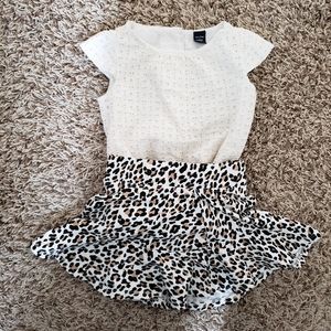 3t-4 bundle. Gap button shirt and cheetah skort
